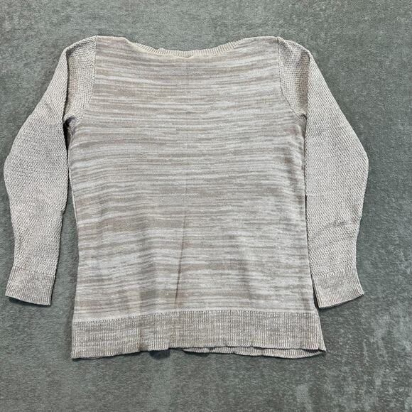 Ann Taylor Sweaters - Ann Taylor LOFT Outlet Women Beige Boatneck Pullover Cotton Sweater Medium Beach
